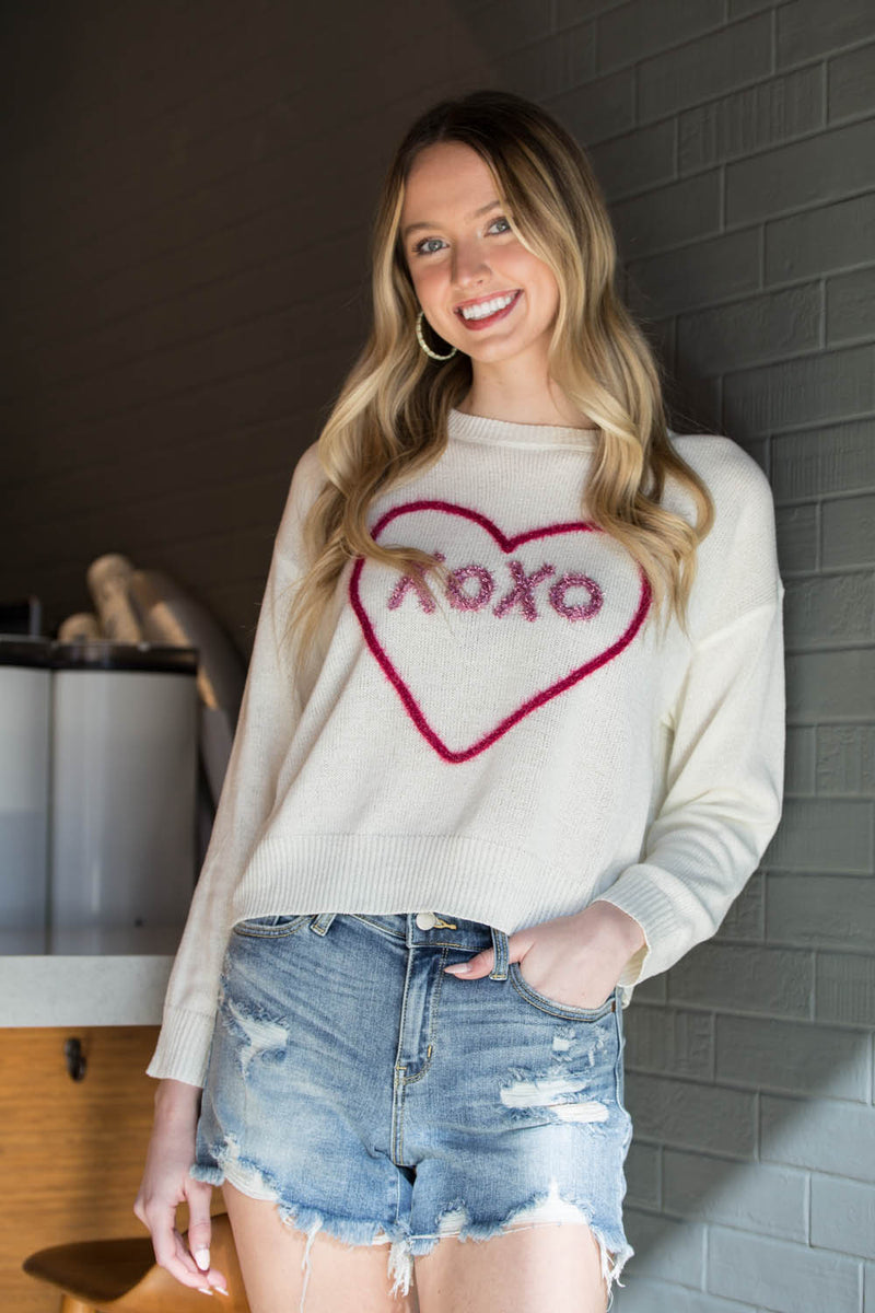 XOXO Pullover-White