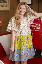 First Class Treatment Floral Dress-Multi