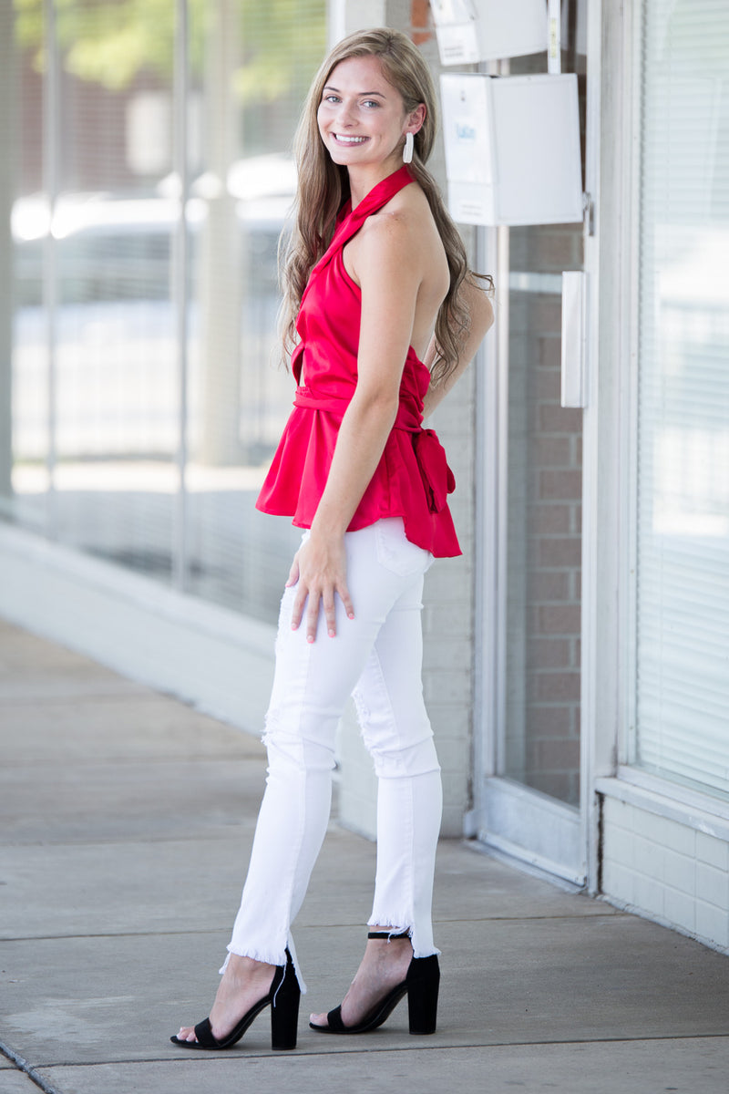 SALE-Cut It Out Top-Red