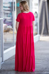 Zenana-Short Sleeve Tiered Maxi Dress