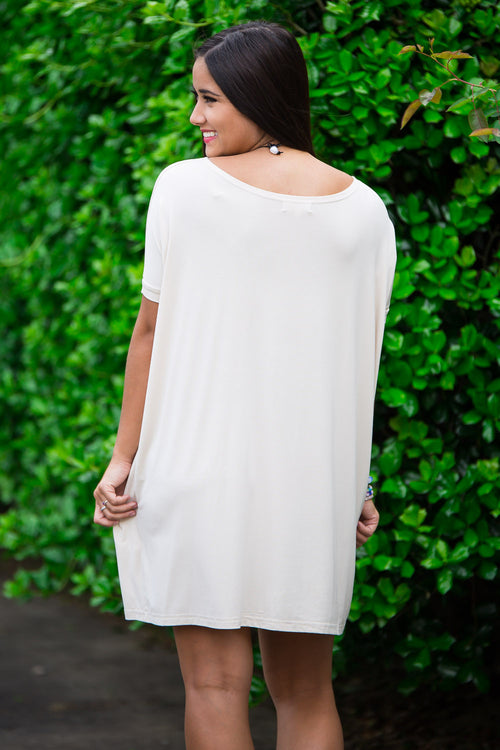 SALE-The Perfect Piko Short Sleeve Tunic-Sand
