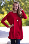 The Perfect Piko Tunic Top-Red