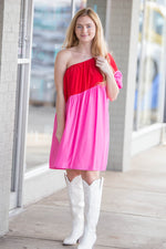 All Dolled Up Dress-Fuchsia