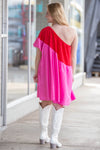 All Dolled Up Dress-Fuchsia