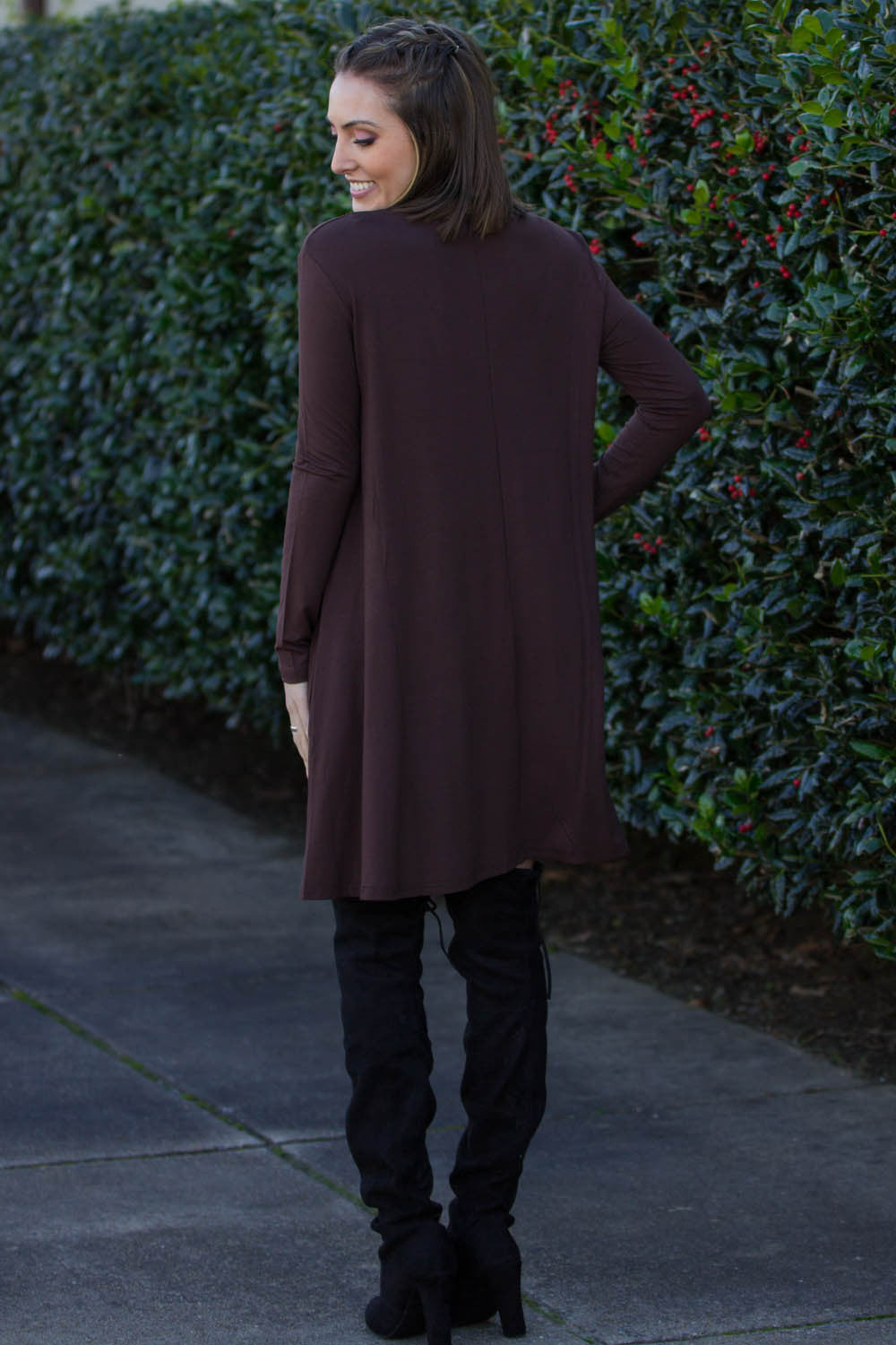 long sleeve piko dress Piko: Emily Dress, Black