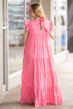 English Factory-Tiered Maxi Dress-Rose