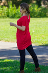 The Perfect Piko Short Sleeve Tunic-Red