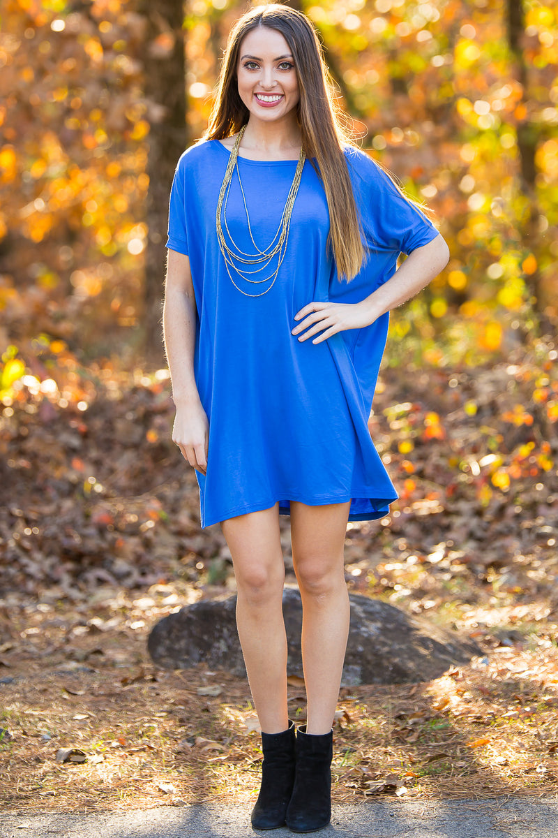 The Perfect Piko Short Sleeve Tunic-Royal