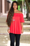SALE-The Perfect Piko Off The Shoulder Top-Watermelon