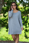 The Perfect Piko Tunic Top-Heather Grey