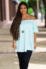 SALE-The Perfect Piko Off The Shoulder Top-Mint