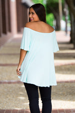 SALE-The Perfect Piko Off The Shoulder Top-Mint
