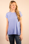 The Perfect Piko Rolled Short Sleeve Top-Serenity