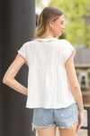 SALE-THML-Embroidered Babydoll Top-White