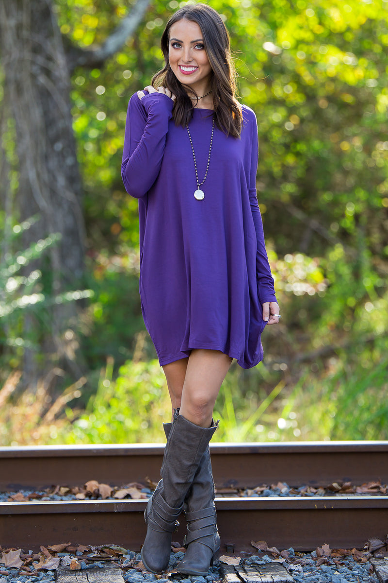 The Perfect Piko Tunic Top-Dark Purple - Simply Dixie Boutique
 - 1