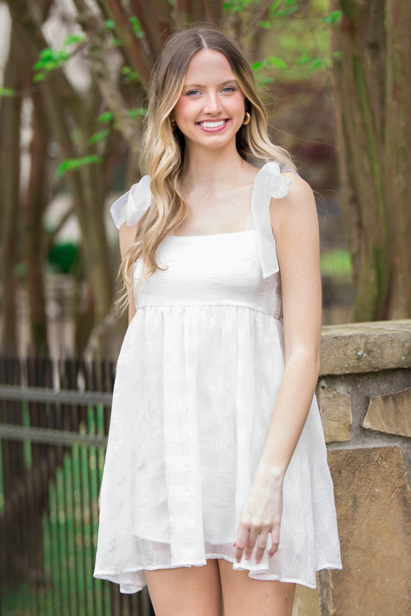 Somewhere Above Dress-White