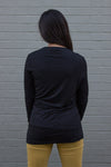 The Perfect Piko Slim Fit V-Neck Top-Black
