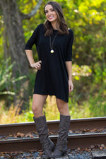 The Perfect Piko Half Sleeve Tunic-Black - Simply Dixie Boutique - 1