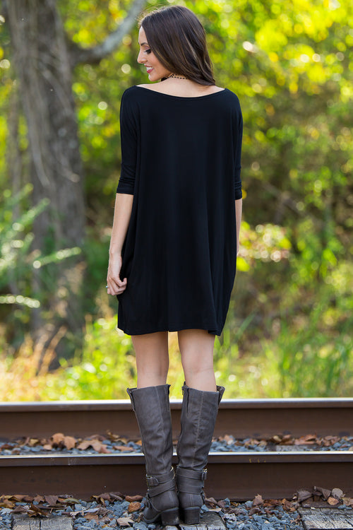 The Perfect Piko Half Sleeve Tunic-Black - Simply Dixie Boutique
 - 2