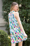 SALE-THML-Multi Color Halter Dress-White