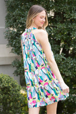 SALE-THML-Multi Color Halter Dress-White