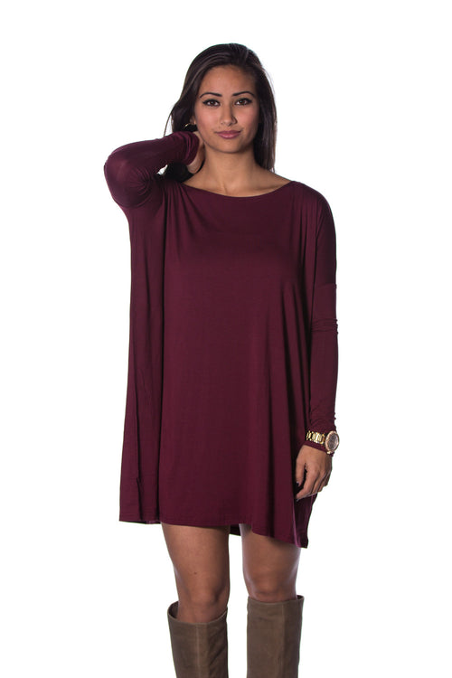 The Perfect Piko Tunic Top-Plum