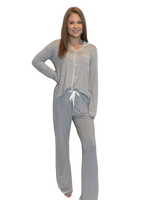 The Perfect Piko Pajama Set- Heather Grey