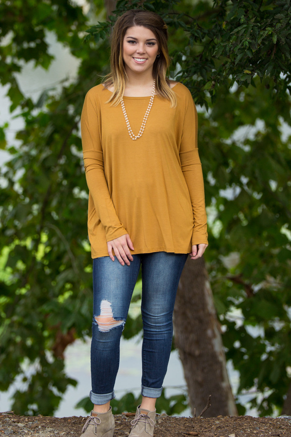 Dark Mustard Piko Top