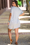 The Perfect Piko Short Sleeve V-Neck Tunic-Heather Grey