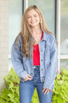 SALE-Rivalry Runway-It's Gameday Arkansas Denim Jacket-Red/Black