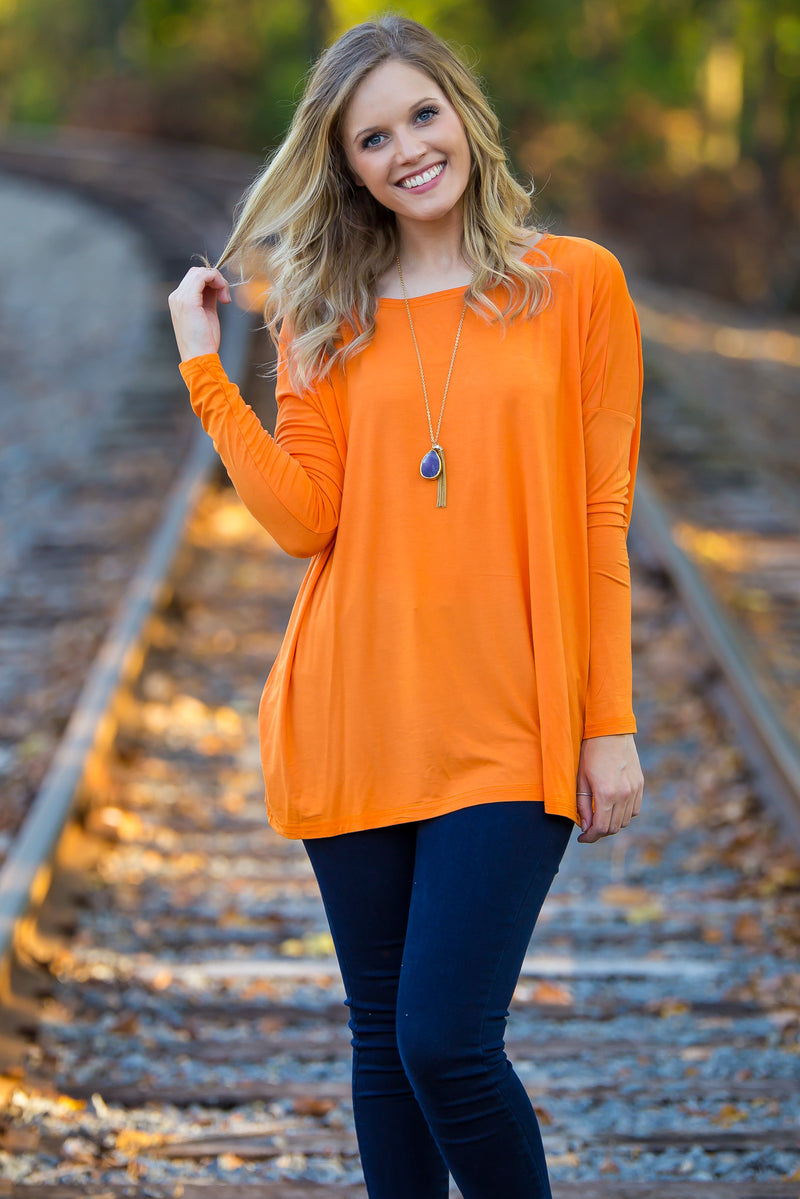 The Perfect Piko Top-Orange