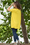 The Perfect Piko Short Sleeve V-Neck Tunic-Mustard