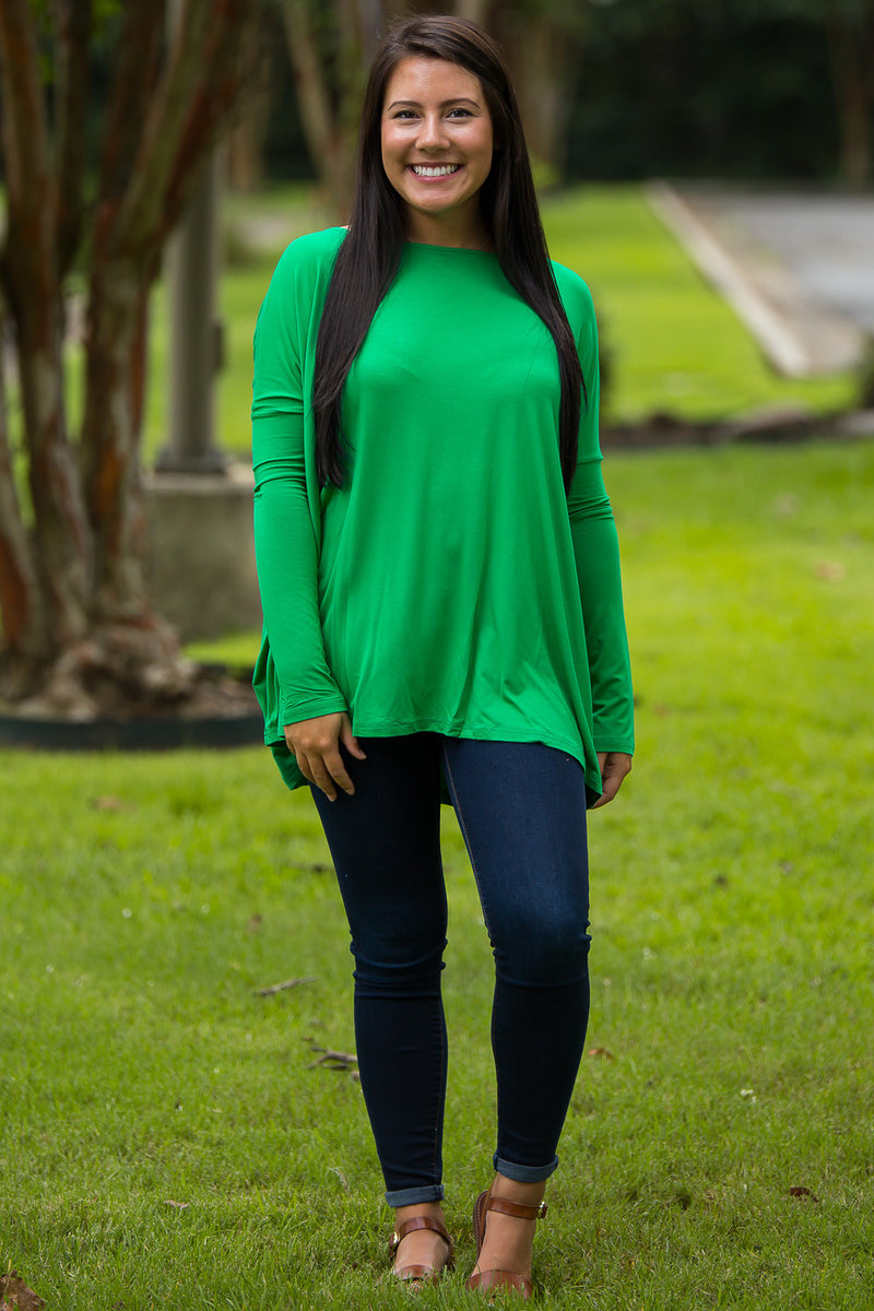 The Perfect Piko Top-Kelly Green