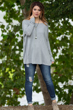 The Perfect Piko Top-Heather Grey - Simply Dixie Boutique
 - 1