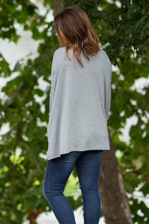 The Perfect Piko Top-Heather Grey - Simply Dixie Boutique
 - 2