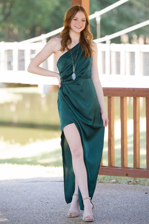 SALE Falling Fast Dress Hunter Green Simply Dixie Boutique
