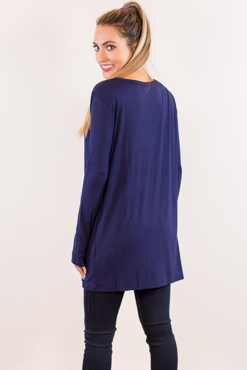 The Perfect Piko Slim Fit Top-Navy