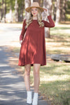 Zenana-Long Sleeve Swing Dress