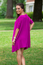 The Perfect Piko Half Sleeve Tunic-Orchid