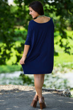 The Perfect Piko Half Sleeve Tunic-Navy