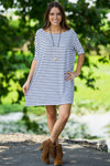 SALE-The Perfect Piko Half Sleeve Tunic-White/Navy