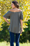 SALE-The Perfect Piko Off The Shoulder Top-Army