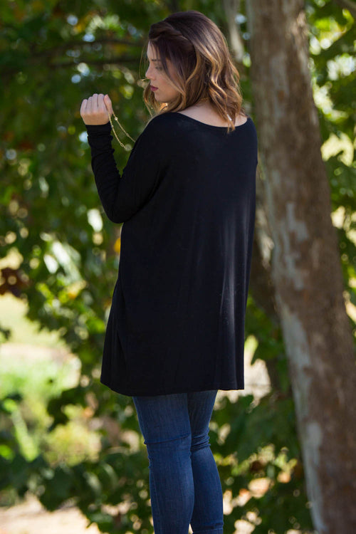 Black Long Sleeve Piko Tunic By Piko1988