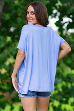 The Perfect Piko V-Neck Short Sleeve Top-Serenity