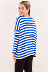 SALE-The Perfect Piko Thick Stripe Top-White/Royal