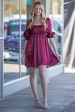 Thankful For You Dress-Burgundy