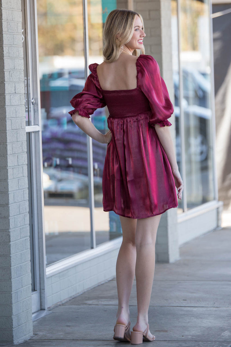 Thankful For You Dress-Burgundy