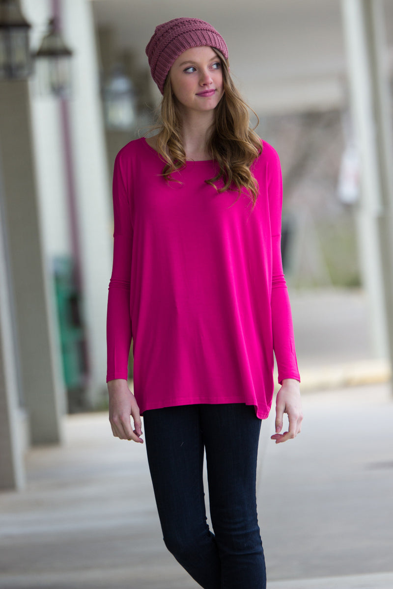 The Perfect Piko Top-Fuchsia