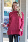 Zenana-Brushed Melange Hacci Cowl Neck Sweater