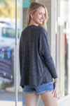 Zenana-Dolman Long Sleeve Melange Sweater